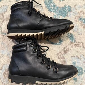 Sorel Harlow Waterproof Leather Lace-up Ankle Booties Size 8